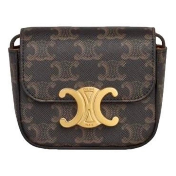 CELINE Triomphe logo mini crossbody bag - Picture 1 of 6